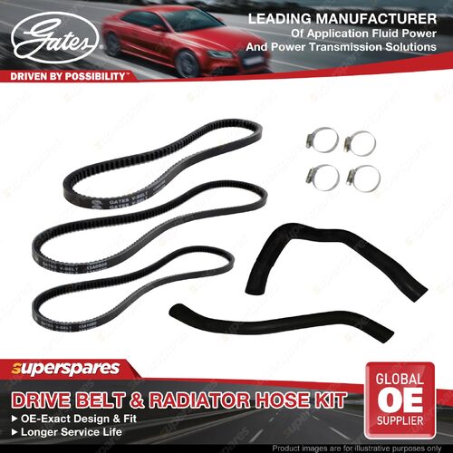 Gates Drive Belt & Radiator Hose Kit for Nissan Patrol Y61 GR GU 2.8L 96KW 98-00