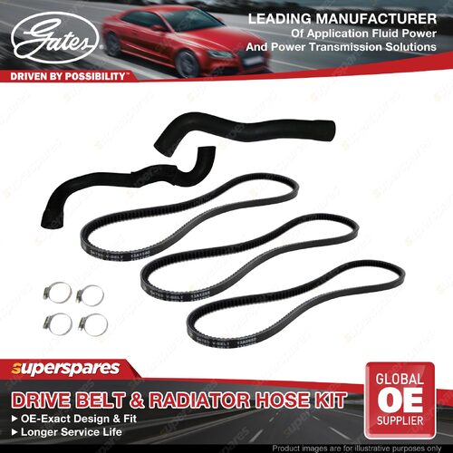 Gates Drive Belt & Radiator Hose Kit for Nissan Patrol Y61 GR GU TY61 4.2L 114KW