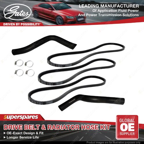 Gates Drive Belt & Radiator Hose Kit for Nissan Patrol Y60 GR GQ K260 MQ MK 4.2L