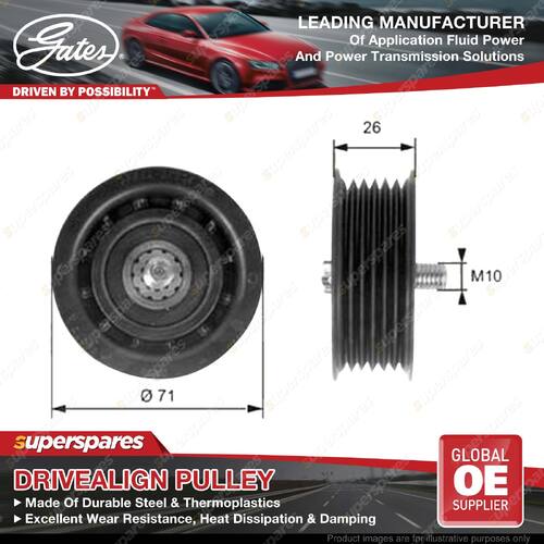 Gates Alternator Idler Pulley for Saab 9-3 YS3F C75 D46 E75 With grooves