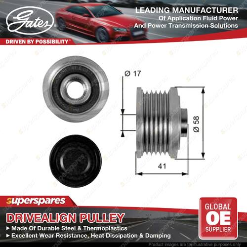 Gates DriveAlign Overrunning Alternator Pulley for Alfa Romeo 159 939 1.9L 05-11