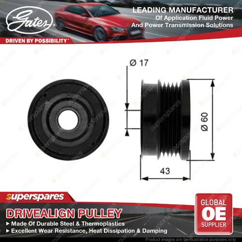 Gates DriveAlign Overrunning Alternator Pulley for Saab 9-3 YS3F 2.0L 03-15