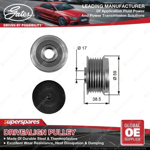 Gates Overrunning Alternator Pulley for Mazda 3 BL 6 GG GY Axela BK BL