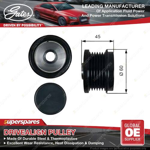 Gates DriveAlign Overrunning Alternator Pulley for Volvo C30 533 V40 525 526 1.6