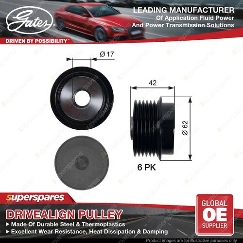 Gates Overrunning Alternator Pulley for Toyota Corolla ZRE172 ZRE182 ZZE152 1.8L