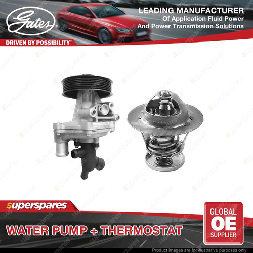 Gates Water Pump + Thermostat Kit for Mazda BT50 UP0Y 2.2L 110kW RWD Diesel