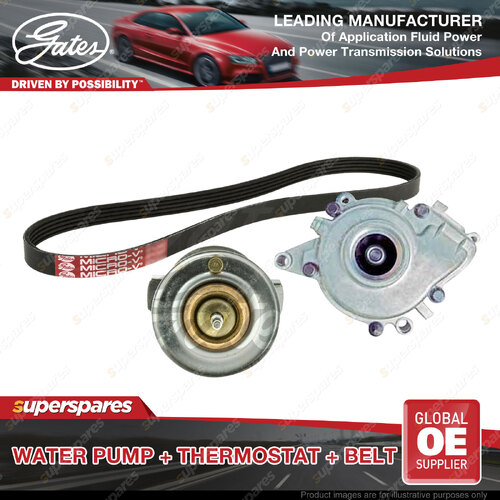 Gates Water Pump Thermostat Belt Kit for Holden Captiva 7 CG 3.0L 190kW 11-18