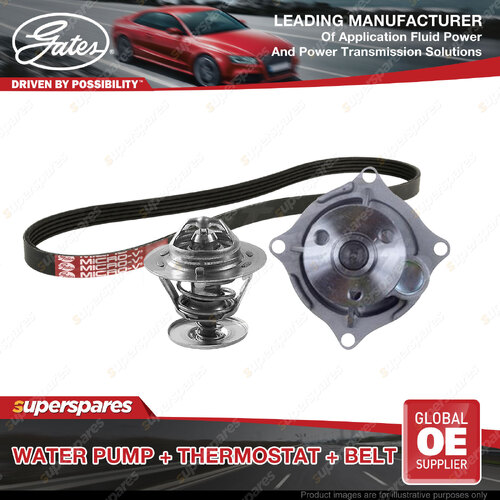 Gates Water Pump + Thermostat + Belt Kit for Mazda Tribute EP 2.0L 2000-2008