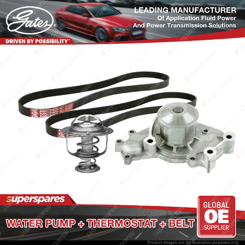 Gates Water Pump + Thermostat + Belt Kit for Toyota Harrier MCU30 Windom MCV30