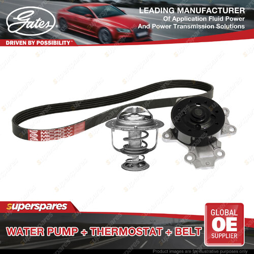 Gates Water Pump Thermostat Belt Kit for Toyota Corolla Altis ZRE172 1.8L 103kW