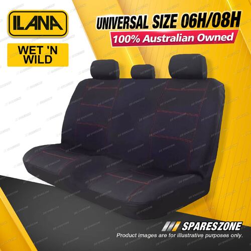 Rear Ilana Universal Wet 'N Wild Car Seat Covers Size 06H/08H - Black/Red