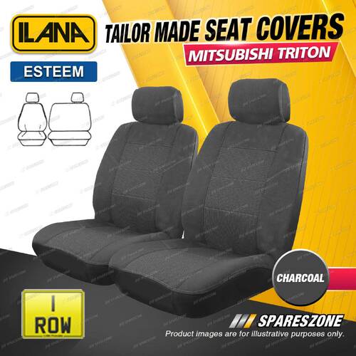 Front Tailor Made Charcoal Esteem Car Seat Covers for Mitsubishi Triton ML MN