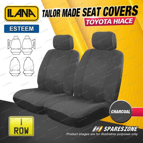 Front Tailor Made Charcoal Esteem Seat Covers for Toyota Hiace Van 02/14-01/2019