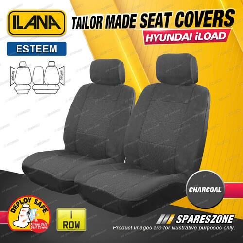 Front Tailor Made Charcoal Esteem Seat Covers for Hyundai Iload TQ Van 2008-2021