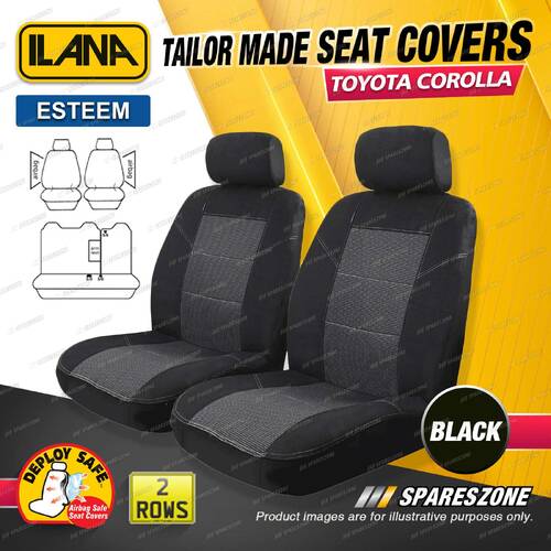 2 Rows Tailor Made Black Seat Covers for Toyota Corolla MZEA12R ZWE211R Sedan