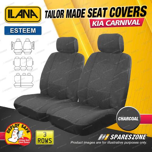 3 Rows Ilana Tailor Made Charcoal Esteem Seat Covers for Kia Carnival YP Wagon