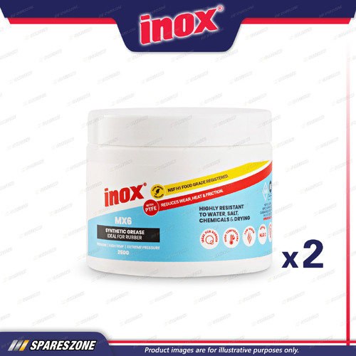 2x Inox MX6 Premium Food Grade Machinery Greases 250G High Tempreture Resistance