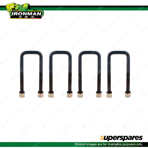 Rear Ironman 4x4 Leaf Spring Round U-Bolt Kit Extra Long 416UBKL 4WD Offroad