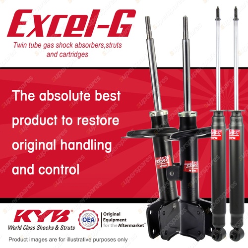 Front + Rear KYB EXCEL-G Shock Absorbers for CITROEN C4 FWD Coupe H/Back