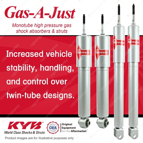 Front + Rear KYB GAS-A-JUST Monotube Shock Absorbers for DAIMLER Double Six SB