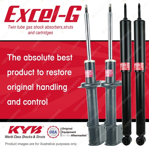 Front + Rear KYB EXCEL-G Shock Absorbers for FIAT Uno I4 FWD H/Back