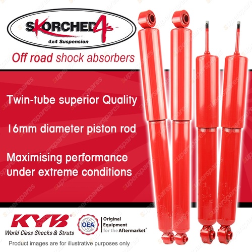 Front + Rear KYB SKORCHED 4'S HD 4WD Shock Absorbers for FORD Ranger PJ PK DT4