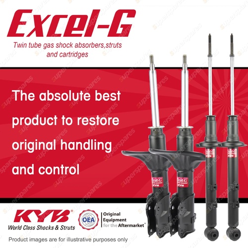 Front + Rear KYB EXCEL-G Shock Absorbers for HYUNDAI Lantra J1 G4CR 1.6 I4 FWD