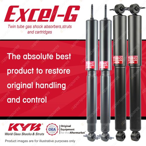 Front + Rear KYB EXCEL-G Shock Absorbers for JEEP Wrangler TJ MX 4.0 I6 4WD