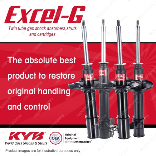 Front + Rear KYB EXCEL-G Shock Absorbers for MAZDA 626 GF FSDE 2.0 I4 FWD 97-99