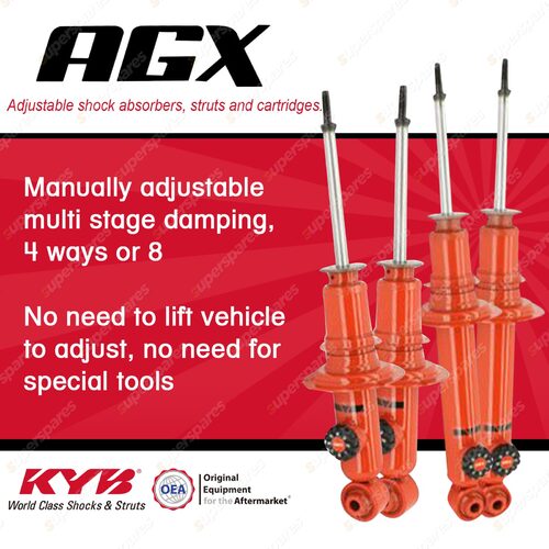 Front + Rear KYB AGX Adjustable Shock Absorbers for MAZDA MX-5 NA I4 RWD