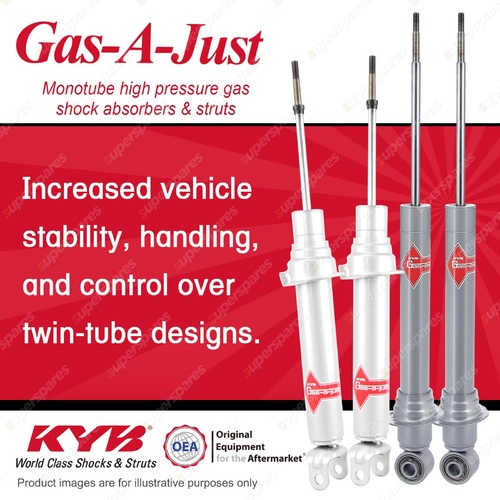 Front + Rear KYB GAS-A-JUST Monotube Shock Absorbers for MAZDA RX-8 1.3 R2 RWD