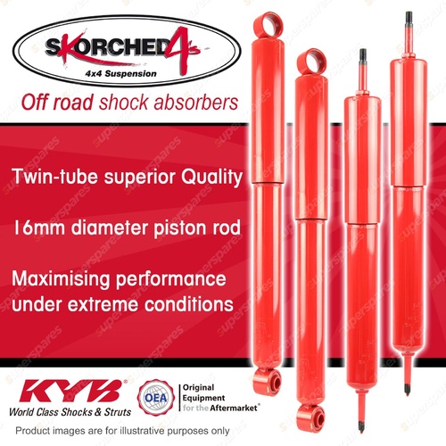 F + R KYB SKORCHED 4'S HD 4WD Shock Absorbers for NISSAN Patrol GQ Y60 GU Y61