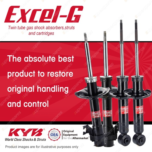 Front + Rear KYB EXCEL-G Shock Absorbers for NISSAN Pulsar N16 QG18DE 1.8 I4 FWD