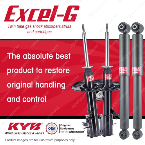 Front + Rear KYB EXCEL-G Shock Absorbers for NISSAN X-Trail T31 4WD FWD Wagon