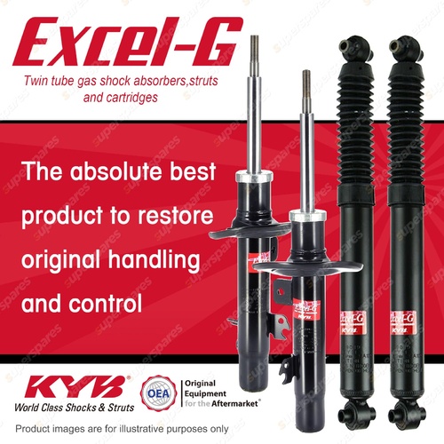 Front + Rear KYB EXCEL-G Shock Absorbers for PEUGEOT 207 KFV KFU EP3 FWD Hatch