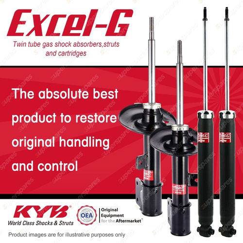 Front + Rear KYB EXCEL-G Shock Absorbers for PEUGEOT 308 RHR RHH FWD Hatch