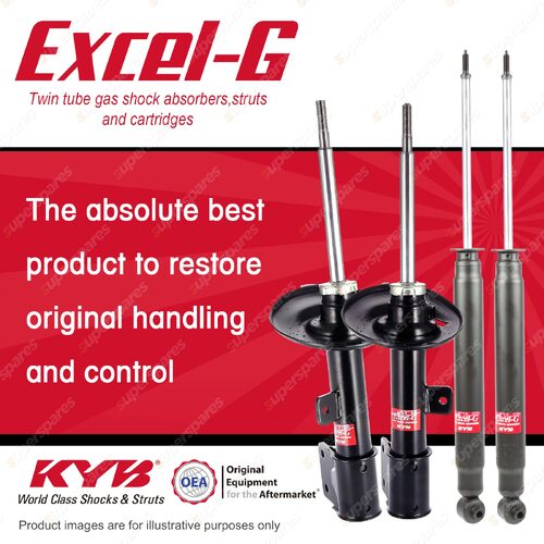 Front + Rear KYB EXCEL-G Shock Absorbers for PEUGEOT 308 RHR RHH FWD Wagon