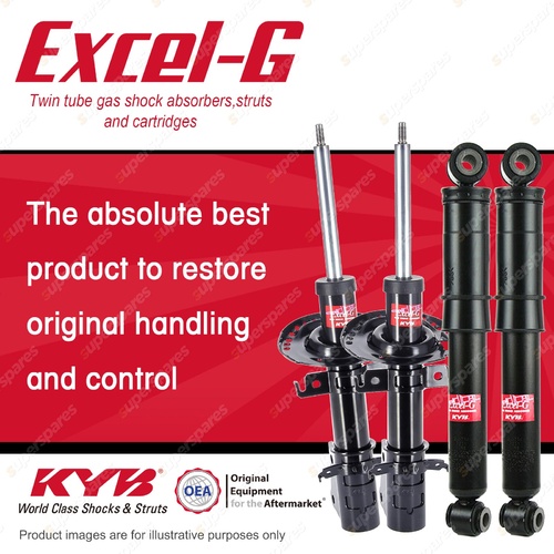 Front + Rear KYB EXCEL-G Shock Absorbers for RENAULT Kangoo X61 DT4 I4 FWD Van