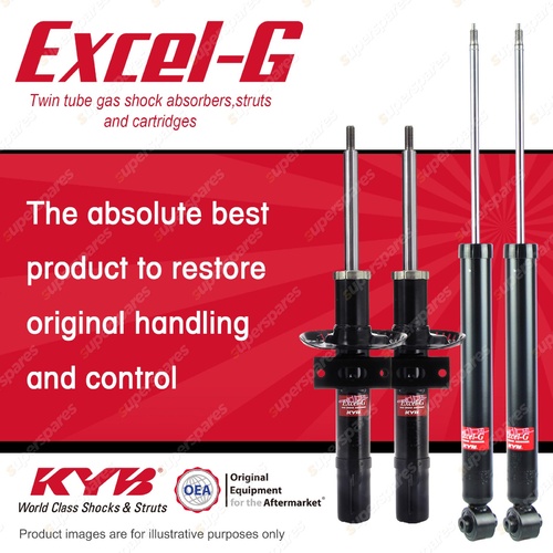 Front + Rear KYB EXCEL-G Shock Absorbers for SKODA Fabia 5J I4 FWD All Styles