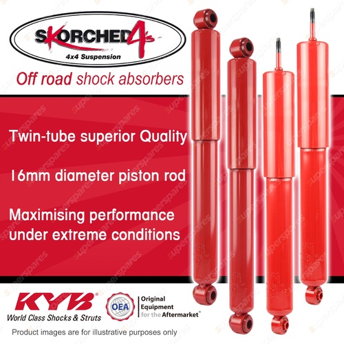 F + R KYB SKORCHED 4'S HD 4WD Shock Absorbers for TOYOTA 4 Runner YN60R LN60