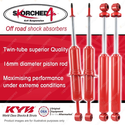 Front + Rear KYB SKORCHED 4'S 4WD Shock Absorbers for TOYOTA Hilux GGN25 KUN26