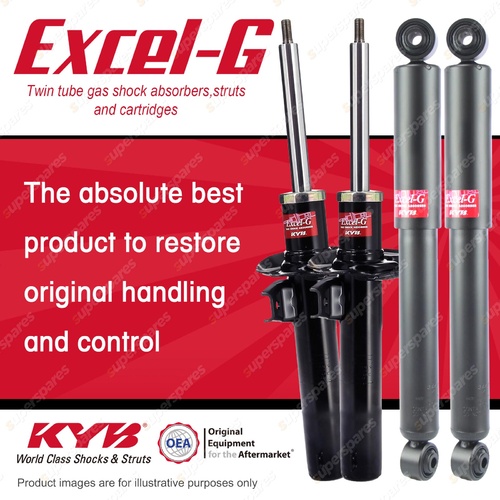 Front + Rear KYB EXCEL-G Shock Absorbers for VOLKSWAGEN Caddy 2K 25mm Piston Rod