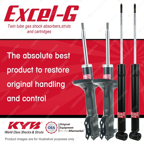 Front + Rear KYB EXCEL-G Shock Absorbers for VOLKSWAGEN Passat 3A VR6 AAA 2.0