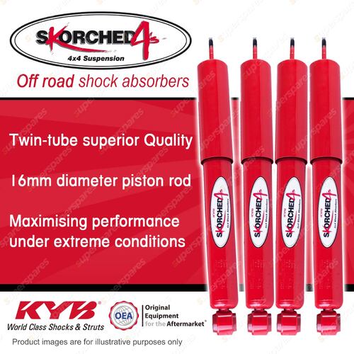 Front + Rear KYB Skorched 4's Shock Absorbers for Suzuki Jimny SN413 Wagon 00-19