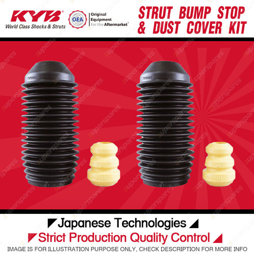 2x KYB Rear Strut Bump Stop + Dust Cover Kit for Nissan Pulsar N16 Sedan Hatch