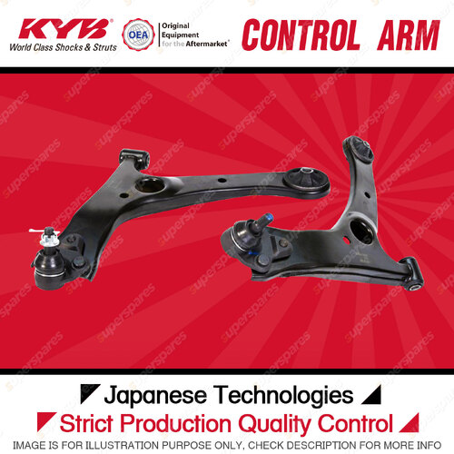 2 x KYB Front Lower LH+RH Control Arms for Toyota Corolla ZZE122R 1.8L FWD 01-07