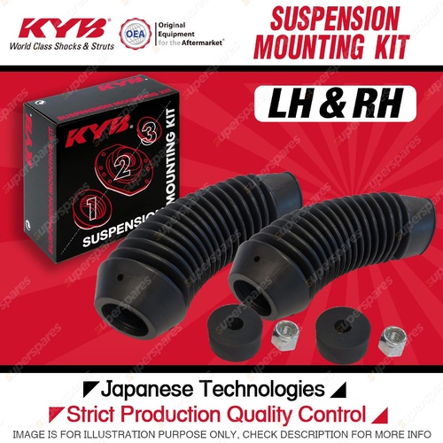 2x KYB Front Dust Boot + Bush Mounting Nut Kit for Toyota Fortuner GUN156R