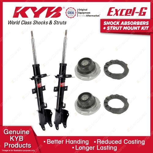 2 Rear KYB Shock Absorbers + Strut Top Mount Kit for Alfa Romeo 156 932 99-06