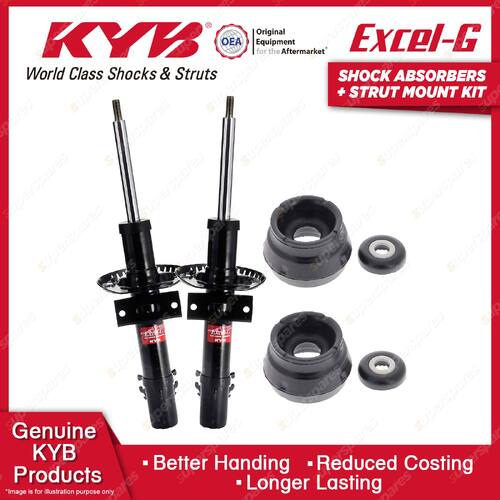 2 Front KYB Shock Absorbers + Strut Top Mount Kit for Audi A1 8X TFSI 10-15