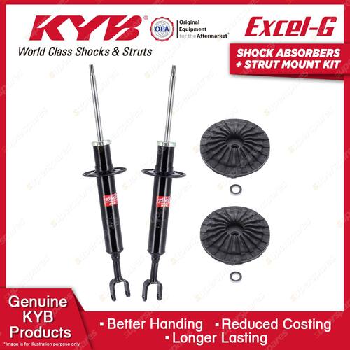 Pair Front KYB Shock Absorbers + Strut Top Mount Kit for Audi A4 B6 B7 01-09